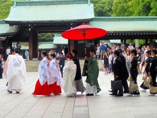 緑豊かな明治院宮で見かけた可憐な花嫁さんの花嫁行列 たびびとらべる ぶらり散策からバス旅行まで